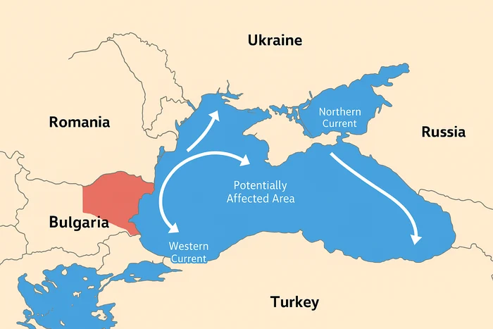 Harta explicativă cu fluxul curenților și zonele afectate/ Imagine generată de chatgpt.com