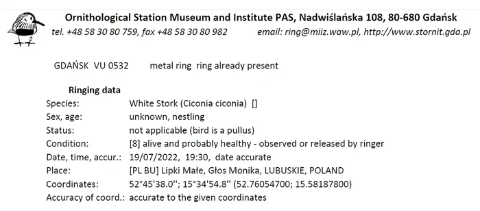 Certificat barză albă, Polonia