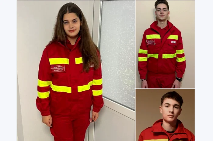 Cei trei voluntari SMURD care i-au salvat viața bărbatului. FOTO IGSU