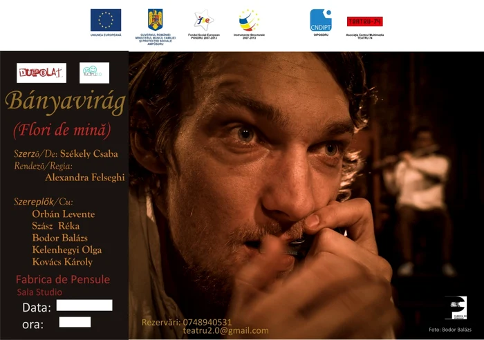 Înscenat iniţial la Teatrul Yorick, spectacolul Flori de mină a fost preluat de Compania Tompa Miklós