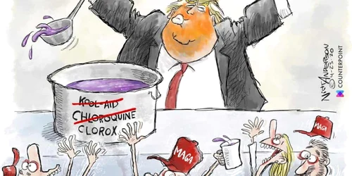 Caricatura realizata de Nick Anderson si intitulata Cultul lui Trump FOTO Nick Anderson