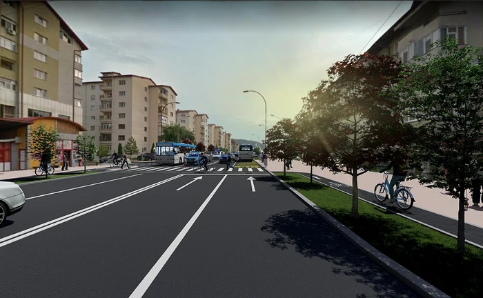 Macheta unei străzi modernizate FOTO Primăria Piatra Neamț