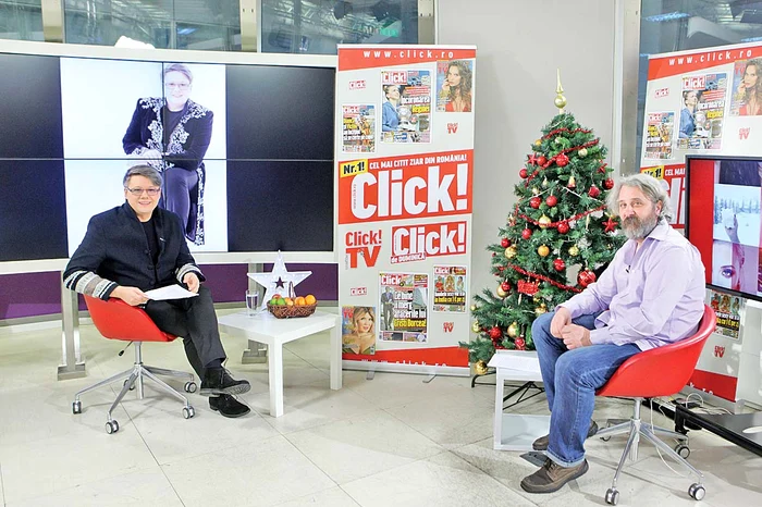 Fuego, alături de prezentatorul Alexandru Catalan, în studioul nostru de televiziune