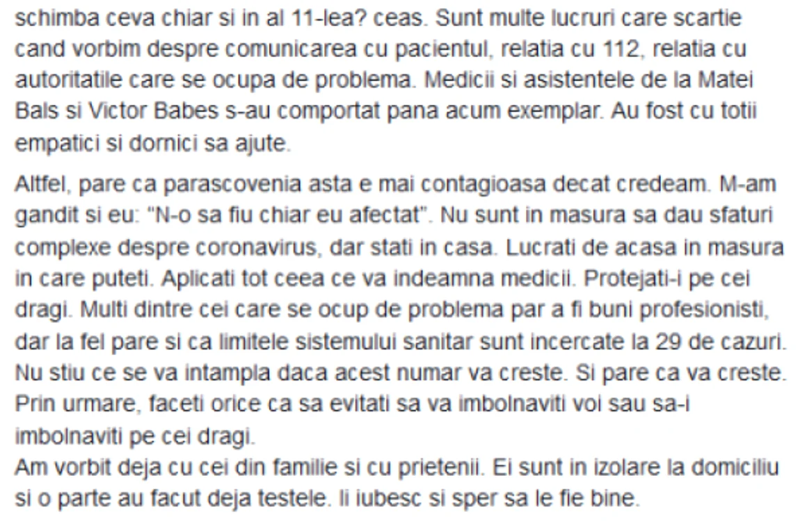 Bucurestean coronavirus
