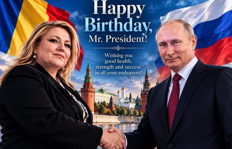 Ce i-a urat Diana Șoșoacă lui Putin de ziua lui. Mesajele, însoțite de imagini generate cu AI, în care lidera SOS România apare alături de dictatorul rus