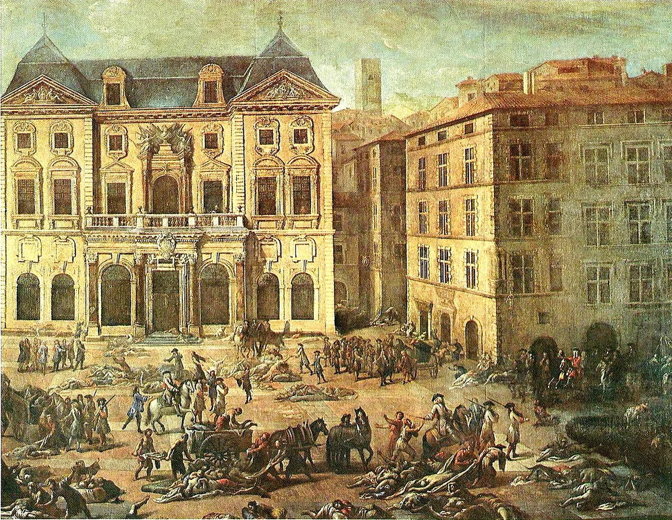 
    Dramatismul situației din timpul epidemiei de ciumă din Marsilia, Franța, din 1720, a fost surprins în lucrarea artistului Robert Valette, contemporan cu evenimentulFoto: wikipedia.org  