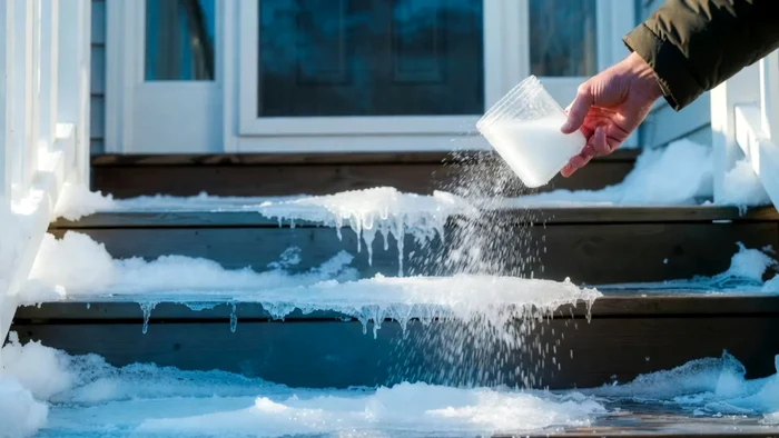 Cum să nu mai aluneci pe scările înghețate! 
