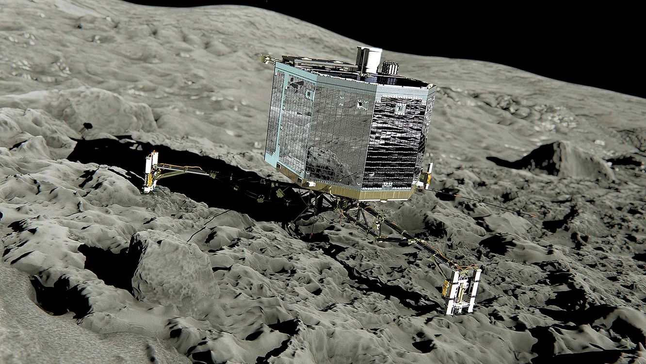 
    Robotul Philae este un  minilaborator spaţial de  studiat originile Universului  
