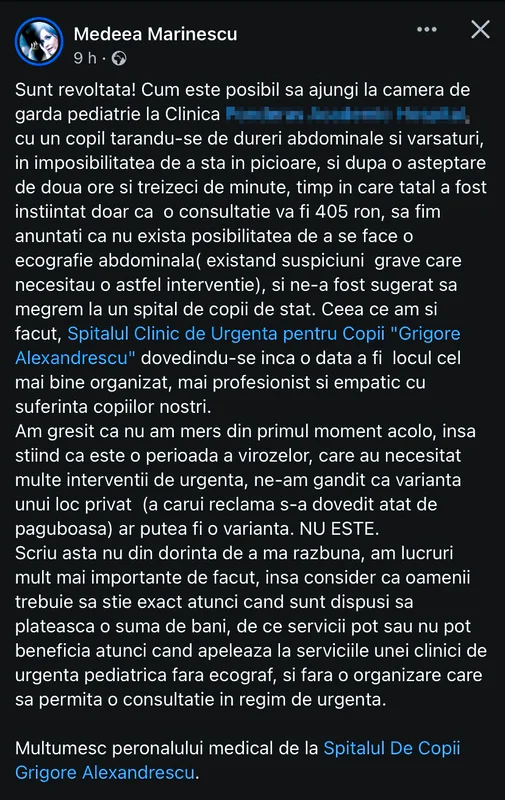 Întâmplarea relatată de Medeea Marinescu