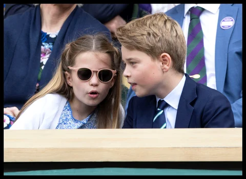 Charlotte și George în loja regală de la Wimbledon
