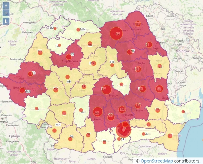 Top 10 al celor mai afectate judeţe. Unde s-au înregistrat cele mai multe cazuri de COVID-19 în ultimele 24 de ore