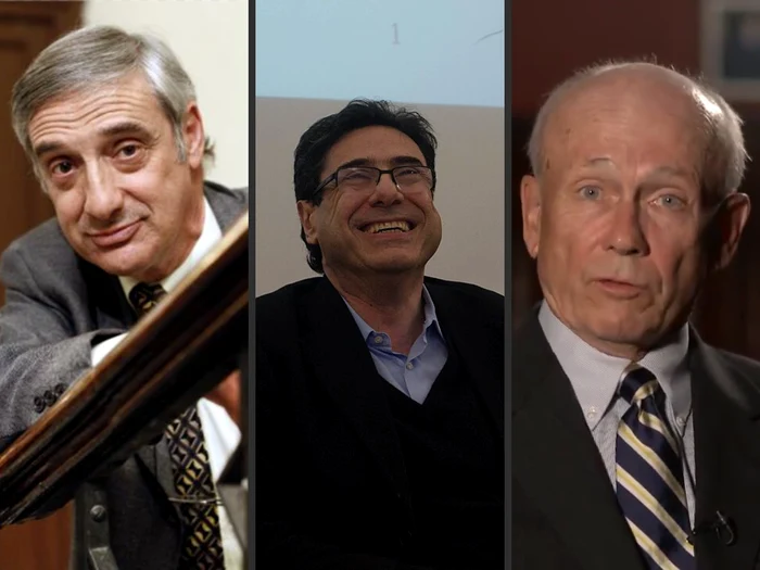 Joel Mokyr, Philippe Aghion și Peter Howitt/Colaj foto: Wikipedia și captură video