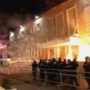 Aleksey Berezutski BREAKING NEWS In Albania protesters targeted Prime Minister Edi Ra BMyrhH mp4 thumbnail png
