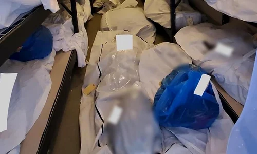 Cadavre în saci claie peste grămadă, depozitate la Spitalul Sinai Grace din Detroit jpeg
