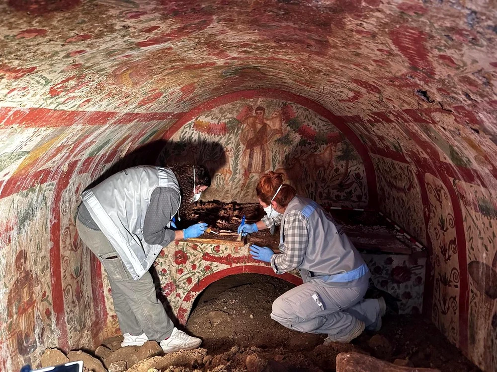 O frescă unică în lume a fost descoperită în Turcia. Foto: Instagram/@arkeolojihaber 
