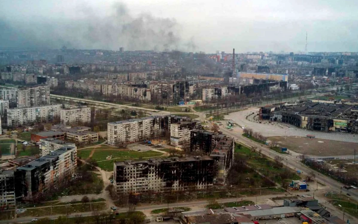 Orașul Mariupol a fost distrus aproape în întregime FOTO Twitter/Nexta