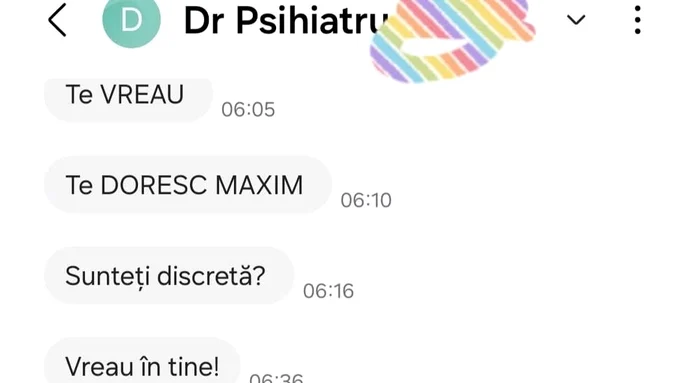 Mesajele trimise de medic cântăreței foto: Facebook 