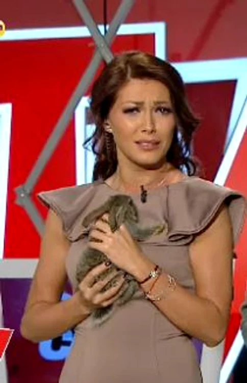 Ilinca Vandici a început emisiunea cu micuţul în braţe (captură: Acasă TV)