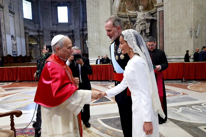Regina Letizia, Regele Felipe și Papa Leon Foto Profimedia (1) jpg