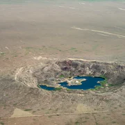 Crater format în perimetrul Poligonului Semipalatinsk ca rezultat al unui test nuclear Foto CTBTO jpg