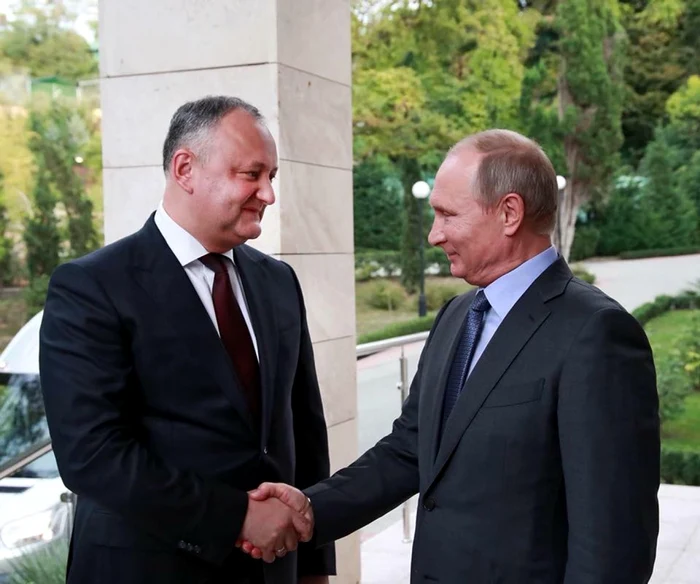 Igor Dodon şi Vladimir Putin FOTO presedinte.md