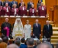 Majestatea Sa Margareta, Patriarhul Daniel, Emil Constantinescu și Traian Băsescu la ceremonia de învestire a lui Nicușor Dan ca președinte al României. FOTO: Daniel Angelescu, Casa Majestății Sale