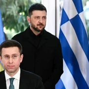Volodimir Zelenski și Serghei Koreţki (stânga) FOTO AFP