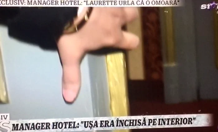 
    Ușa camerei în care se afla Laurette era închisă pe pe interior Sursă foto: Captură video   