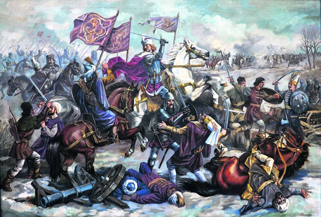 Bătălia de la Vaslui, 1475 – tablou realizat de Valentin Tănase Foto: Facebook MApN