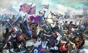 Bătălia de la Vaslui, 1475 – tablou realizat de Valentin Tănase  Foto: Facebook MApN