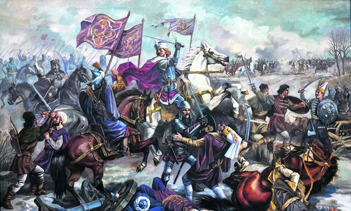 Bătălia de la Vaslui, 1475 – tablou realizat de Valentin Tănase  Foto: Facebook MApN