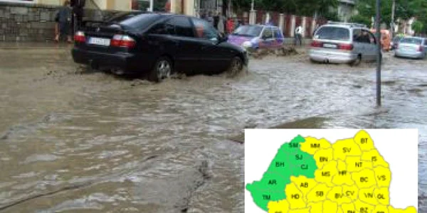 A intrat în vigoare avertizarea de cod galben de ploi şi furtuni