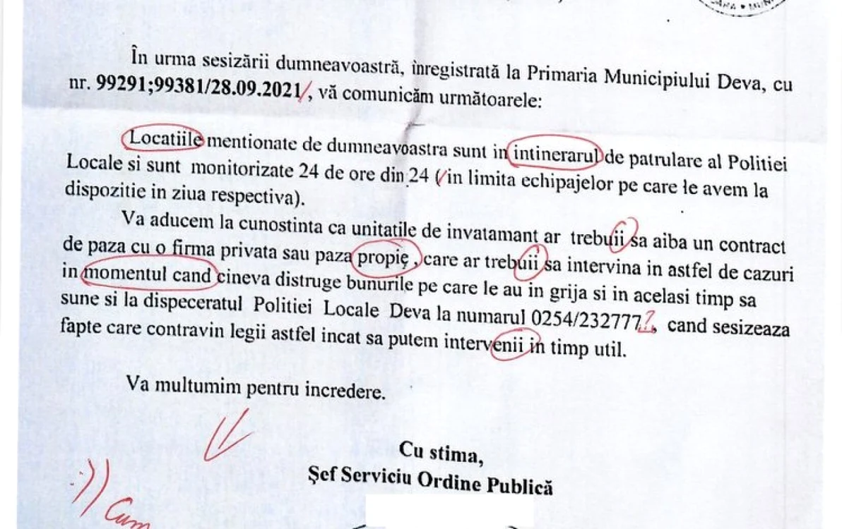 raspunsul politiei locale deva foto facebook