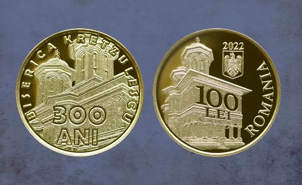 BNR a lansat o monedă de aur pentru a marca 300 de ani de la zidirea Bisericii Kretzulescu