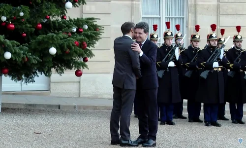 Nicușor Dan și Emmanuel Macron la Palatul Élysée Captura video jpg