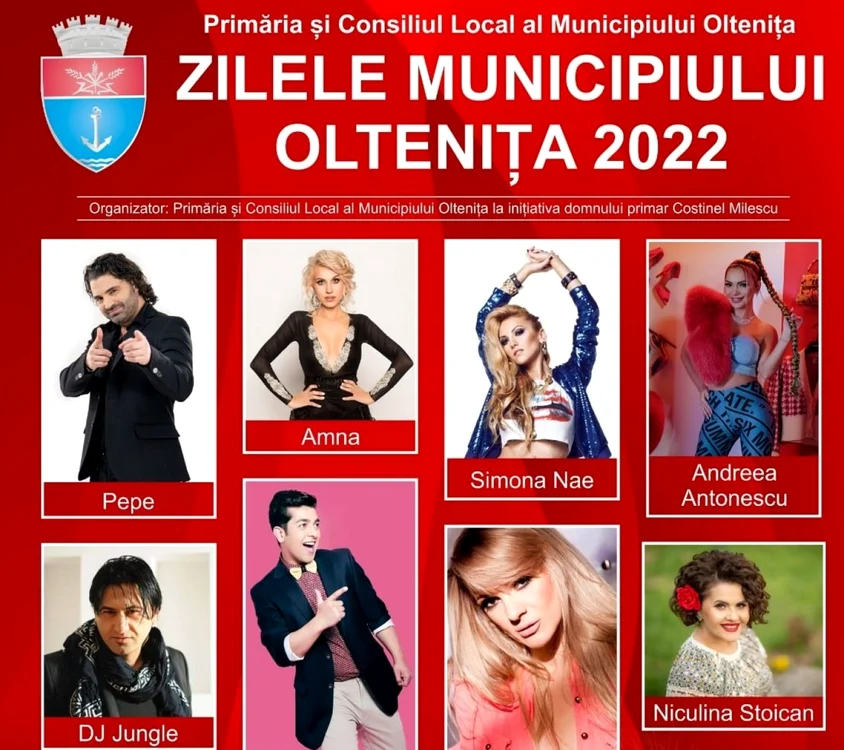Artişti consacraţi vor face show la Olteniţa FOTO Facebook Primăria Municipiului Olteniţa