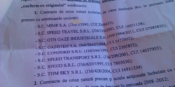 Solicitarea de la ANI