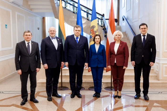 Cei trei demnitari din Țările Baltice au fost primiți marți de Maia Sandu. FOTO: Presedinte.md