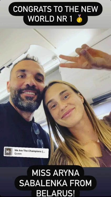 Alexandru Țiriac și Aryna Sabalenka. Foto Instagram
