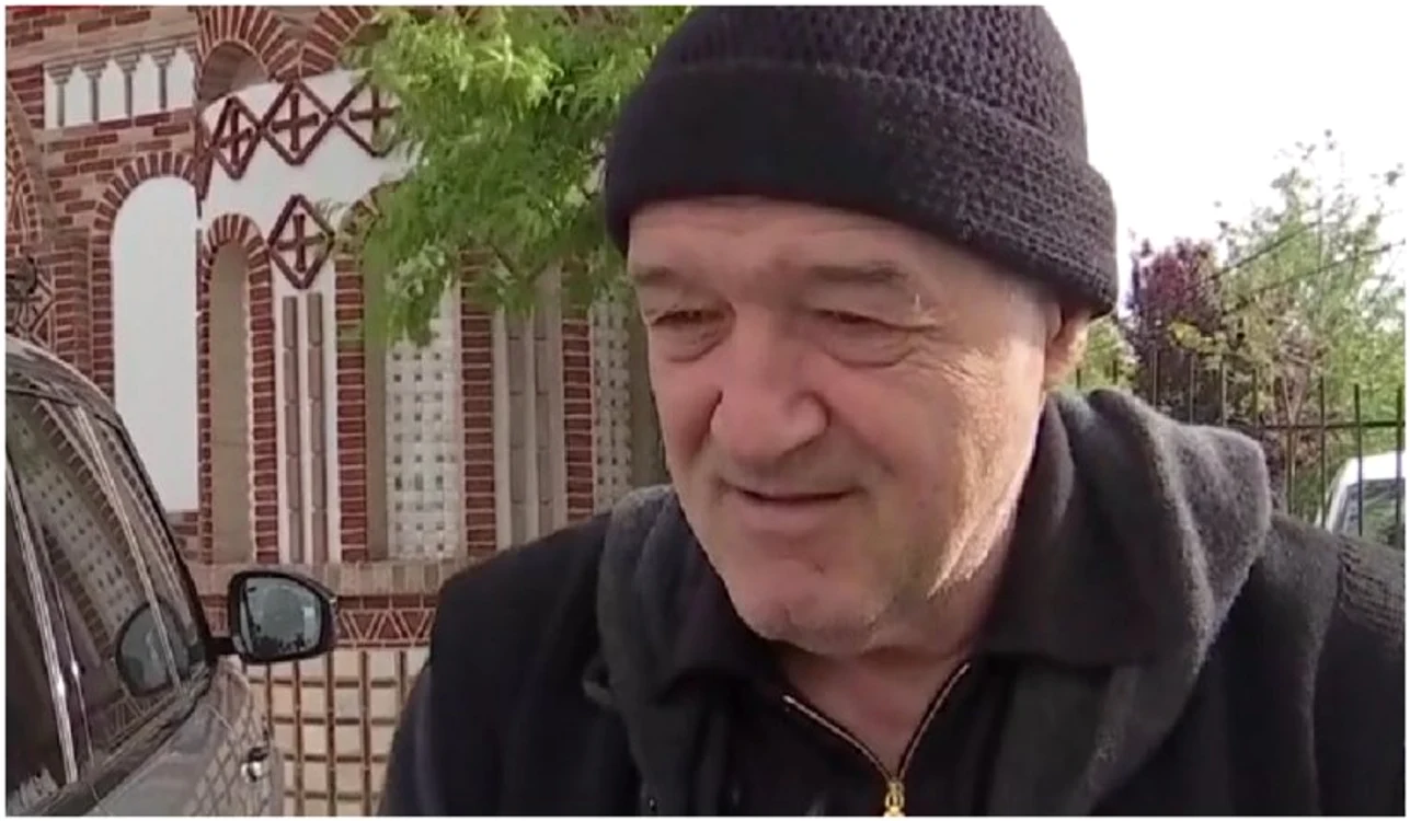 Gigi Becali la pelerinajul de la Mânăstirea Pantocrator. Foto: captură antena3.ro