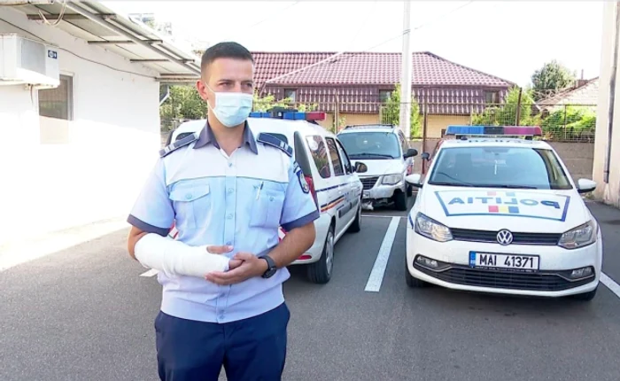 Adrian Popa, poliţistul din Buzău pe care o şoferiţă a încercat să-l omoare Foto Iulian Bunilă