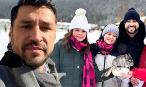 Doru Todoruț și-a dus cele 3 fete la munte
