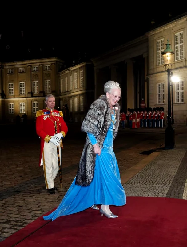Regina Margrethe a II-a a Danemarcei la dineul Ordinului Elefantului