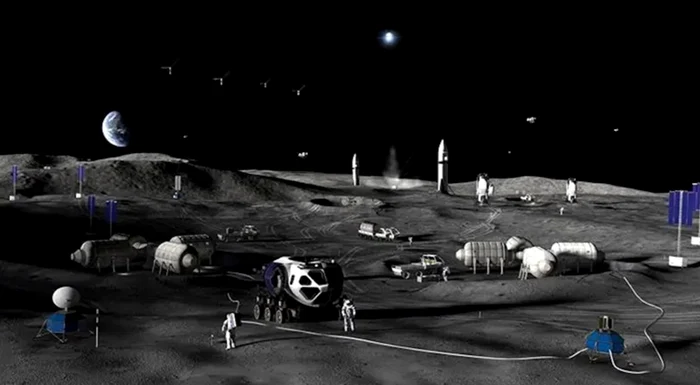 Reprezentare artistică a fazei 3 a bazei lunare a NASA. Foto: NASA