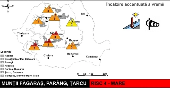 Risc de avalanșă  -  Foto Facebook Serviciul Public Județean Salvamont Sibiu