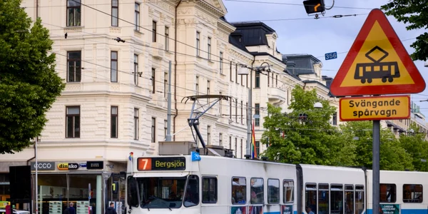 Tramvai în centrul orasului suedez Goteborg Foto Shutterstock