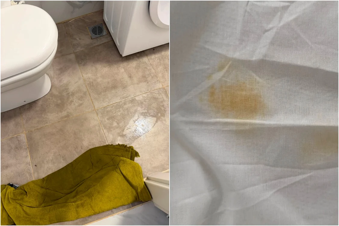 Mizerie și cearșafuri pătate de sânge într-un hotel din Halkidiki. Foto: Facebook