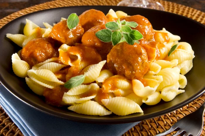 Meatballs and pasta shells jpeg
