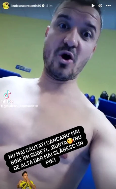 Postarea porcoasă a lui Constantin Budescu. Foto Instagram