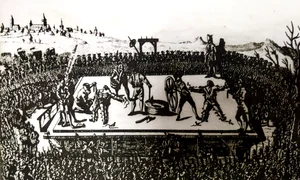 „Martiriul lui Horea și Cloșca”, stampă de Adrian Dumitrache (copie după Johann Martin Will), din Colecția „Stampe”, din Patrimoniul MMN